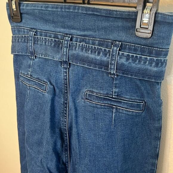 A. Calén By Flying Tomato Womens High Waist Tie Belt Flare Jeans Stretch Small - Picture 5 of 7